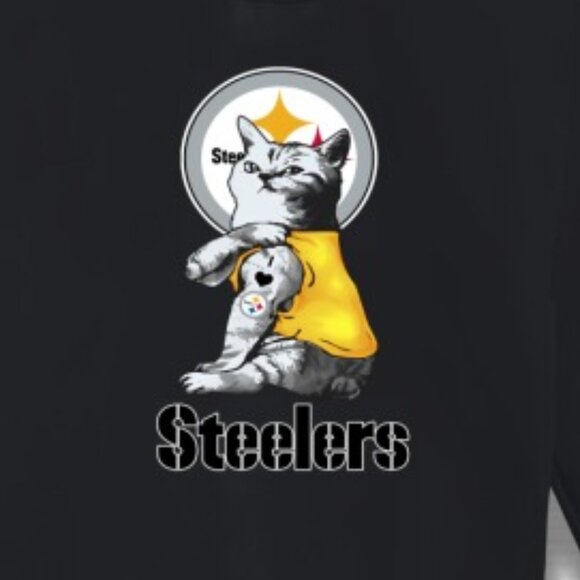 NFL Football My Cat Loves Pittsburgh Steelers Sweatshirt Fan Gift Apparel 91 - Picture 2 of 5